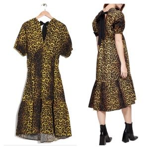 leopard print tie back maxi dress